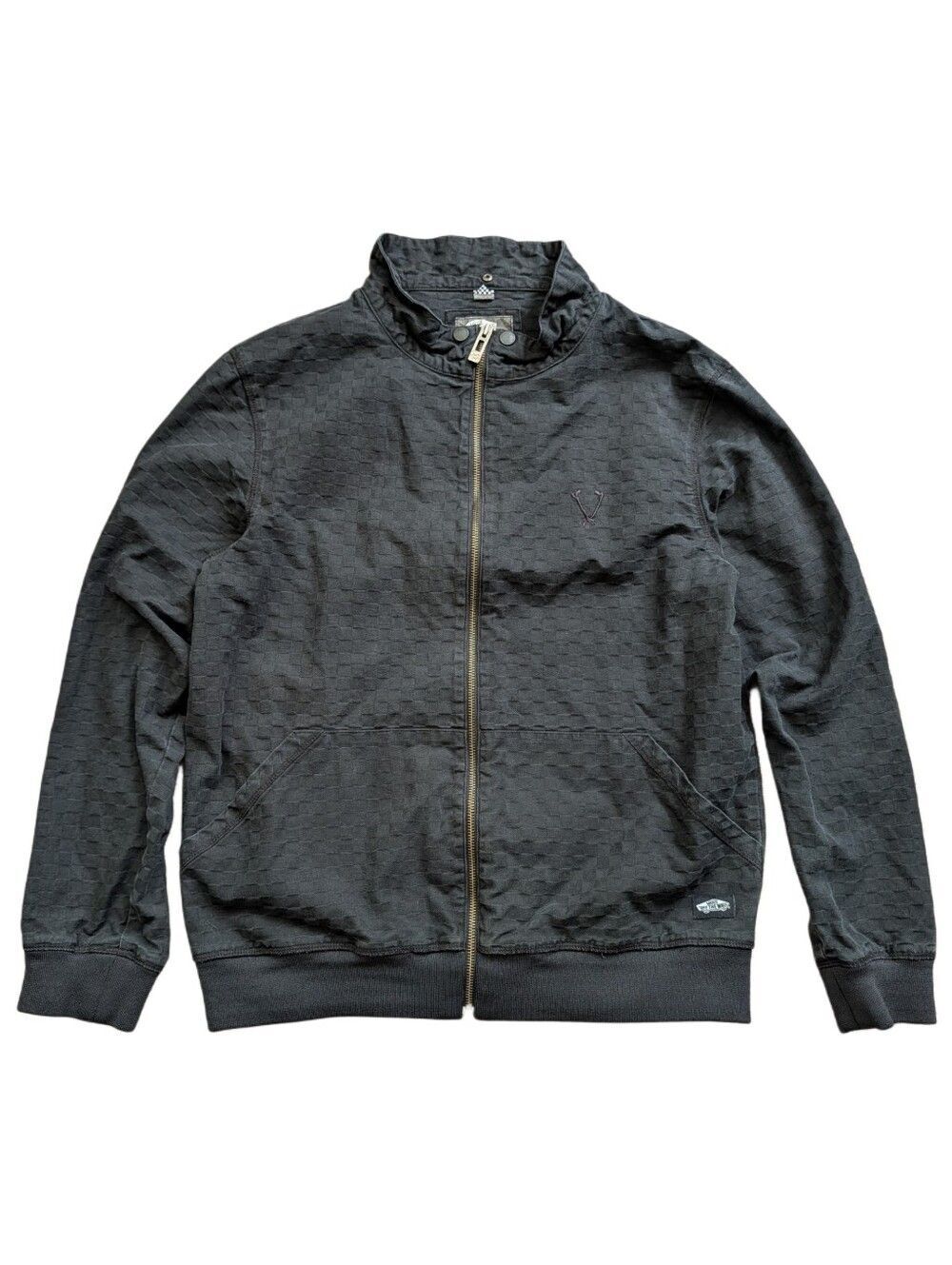 Vans Off The Wall Mens Black Working Class Heroes Bomber Zip Up Jacket Medium